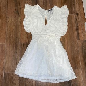 Boohoo white lace dress